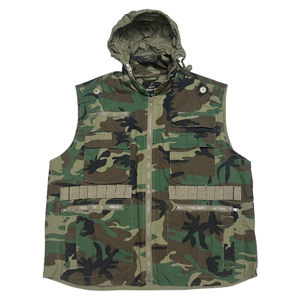Vintage ROTHCO Ranger Vest Outdoor Forest Army Camo Vest - Mens Medium